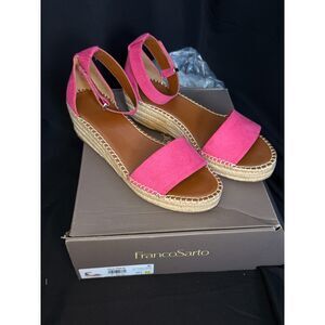 Franco Sarto Pela Pink Espadrille Wedge Sandals 9.5M